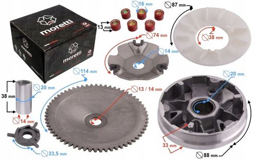Kompletny wariator do skutera 4T GY6 Moretti na Arena.pl