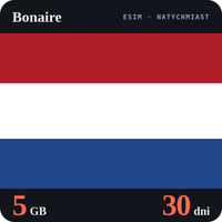 Karta eSIM Internet Bonaire 5 GB na 30 dni - bez rejestracji