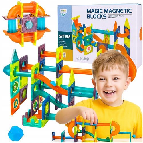 ZESTAW KREATYWNE KLOCKI MAGNETYCZNE DLA DZIECI TOR 96EL KULODROM PREZENT na Arena.pl