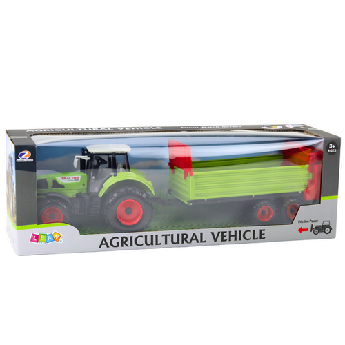 ZABAWKOWY TRAKTOR Z PRZYCZEPKĄ NAPĘD OTWIERANA MASKA na Arena.pl