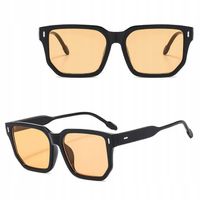 OKULARY PRZECIWSŁONECZNE prostokątne filtr UV400 damskie męski ETUI ŚCIERKA