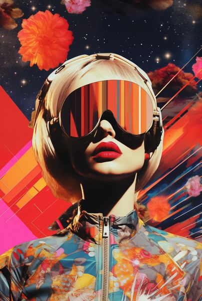 Plakat 68x101cm Retrofuturystyczna Muza zdjęcie 1