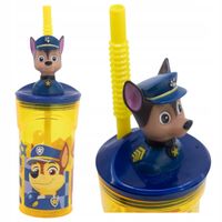 Kubek ze słomką do picia dla dzieci Chase Psi Patrol słomka 3D 360ML