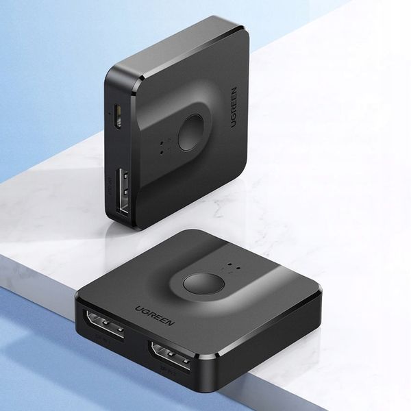 UGREEN PRZEŁĄCZNIK SWITCH ROZDZIELACZ 2X DISPLAYPORT DP 4K Z KABLEM USB-C zdjęcie 7