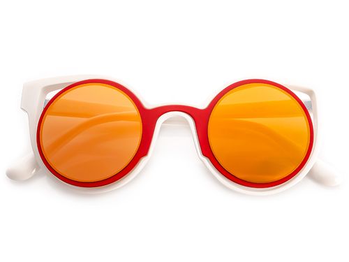 białe okulary cat eye lustra na Arena.pl