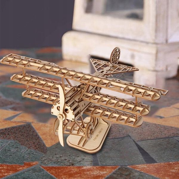 Puzzle 3D Samolot drewniany model do składania zdjęcie 4