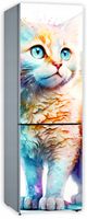 Naklejka samoprzylepna okleina tapeta na lodówkę 210x70 cm Kolorowy kot