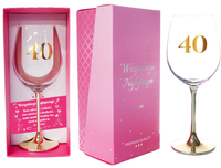 kieliszek do wina ze złotą nóżką '40' 500 ml