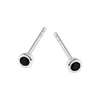 srebrne malutkie czarne kolczyki - kdk6055