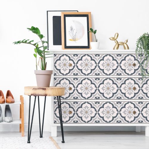 Naklejki Na Płytki Kafelki Pastelowe ORNAMENTY Mozaika Zestaw 24 szt. 20x20 na Arena.pl