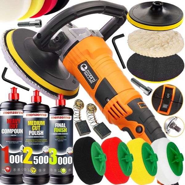 POLERKA SAMOCHODOWA SZLIFIERKA RIPPER COMPACT+ 4x GĄBKA + PASTA MENZERNA zdjęcie 1