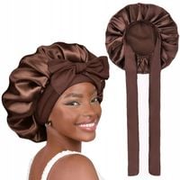 Imitacja Jedwabny Czepek Do Spania Satynowy czepek na włosy spania z opaską