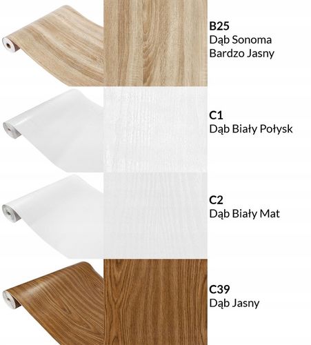 Okleina Drewnopodobna DĄB Folia Meblowa Klejowa 90x210cm Wzory Do na Arena.pl