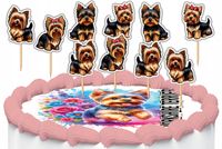 TOPPERY NA TORT OZDOBNE DEKORACJA ZESTAW - PIES Yorkshire Terrier 10szt.