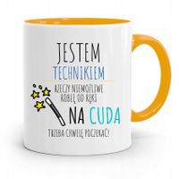 Dla Technika Kubek Żółty Prezent Z Nadrukiem Ze Zdjęciem