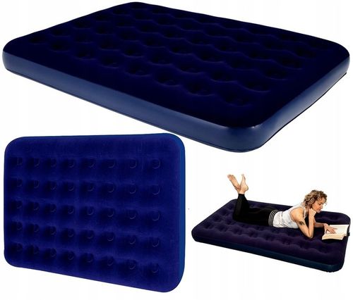 MATERAC DWUOSOBOWY WELUROWY DMUCHANY 192x135x22 cm na Arena.pl