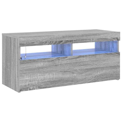 Szafka pod TV z oświetleniem LED, szary dąb sonoma, 90x35x40 cm na Arena.pl