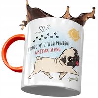 Kubek Pomarańczowy Z Pieskiem Psem Słodki Prezent Z Nadrukiem Ze Zdjęciem