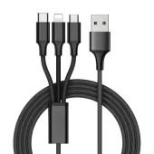 Kabel usb 3w1 szybkie ładowanie usb-c typ-c lightning micro usb przewód 1,2