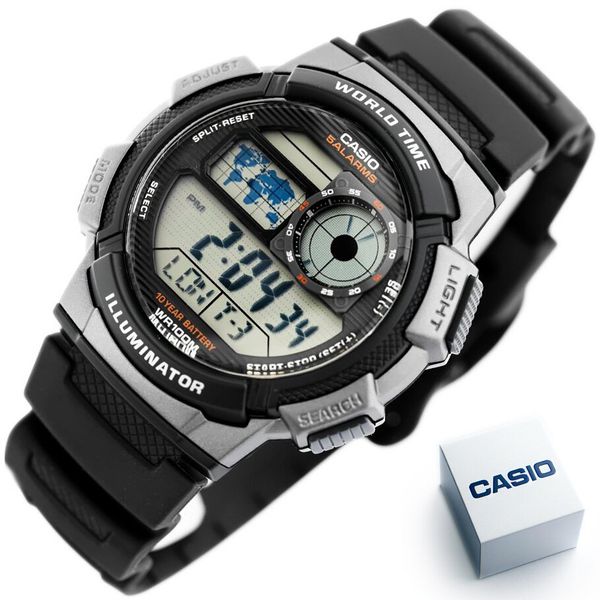 ZEGAREK MĘSKI CASIO AE-1000W 1BVDF (zd073g) - WORLD TIME zdjęcie 1