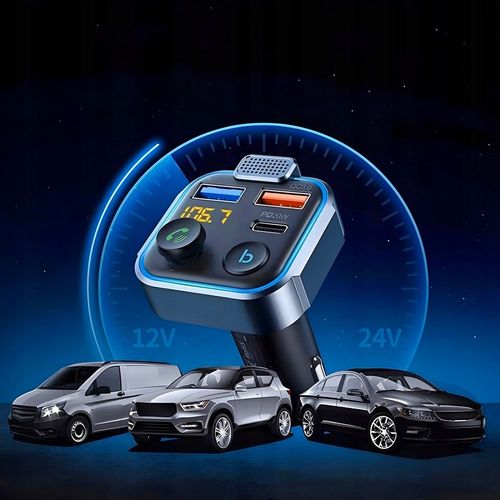TRANSMITER BLUETOOTH AUDIO FM MP3 BT SZYBKA ŁADOWARKA 3X USB QC 3.0 RGB LED na Arena.pl