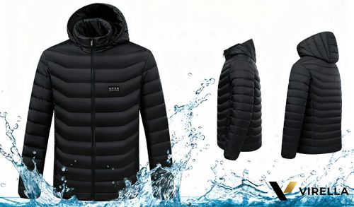 KURTKA ZIMOWA Z KAPTUREM PIKOWANA PODGRZEWANA 21 STREF ELEKTRYCZNA USB XL na Arena.pl