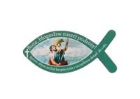 Plakietka kierowcy Rybka zielona Św. Krzysztof