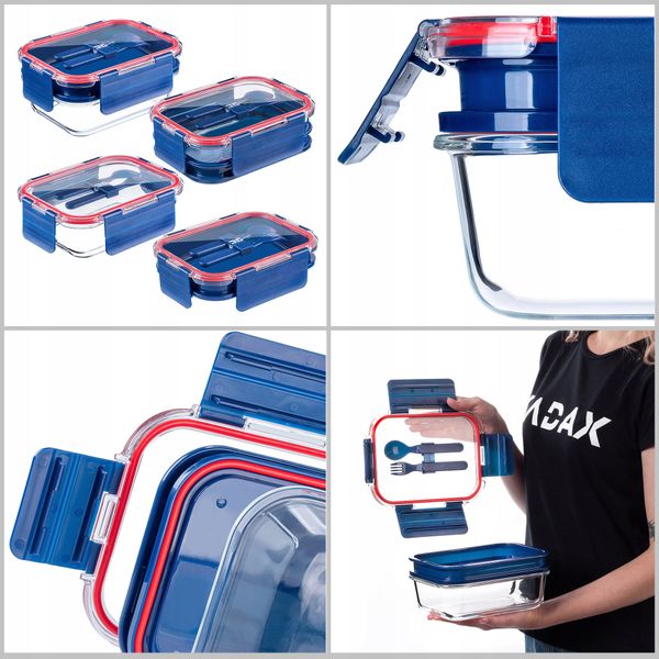 KADAX Pojemnik Z Pokrywką 1,7L Lunchbox Obiadowy Śniadaniówka zdjęcie 8