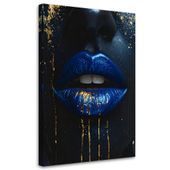 Obraz do salonu sypialni biura spa, Niebieskie usta kobiety
