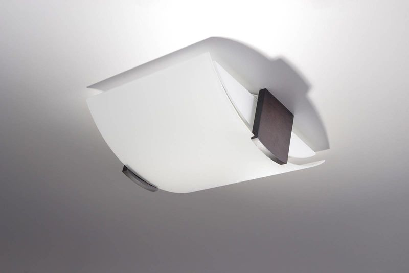 Plafon LAMPA sufitowa SL.0186 półokrągła OPRAWA szklana biała wenge zdjęcie 3