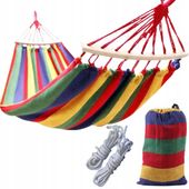 HAMAK 2-OSOBOWY XXL LEŻAK OGORODOWY MOCNY ZE STELAŻEM HUŚTAWKA 270x150