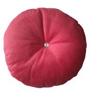 Poduszka dekoracyjna ozdobna okrągła welur velvet CZERWONA salon 35cm pokój
