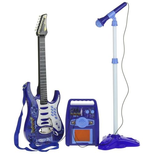 Gitara Elektryczna Wzmacniacz Mikrofon Niebieska na Arena.pl