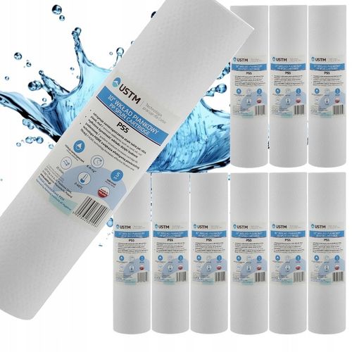 10x FILTR DO WODY WKŁAD filtrujący 10" PIANKOWY 5 MIKRON USTM na Arena.pl