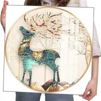 HAFT DIAMENTOWY DUŻY 50x50 Diamond Painting 5d Mozaika Diamentowa Jeleń XL