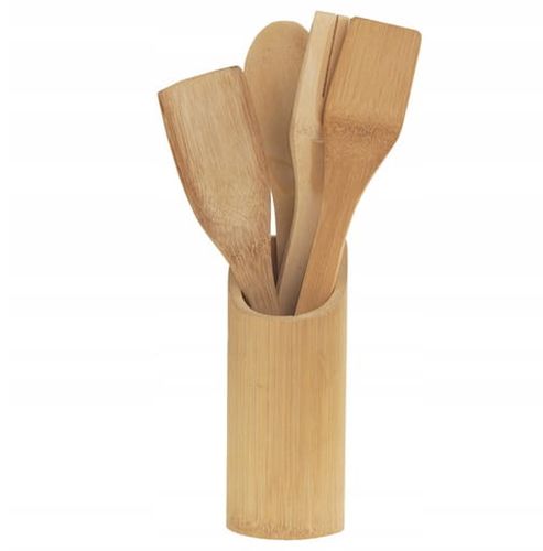 Przybory akcesoria sztućce kuchenne bambusowe łyżki zestaw 5 elementów na Arena.pl
