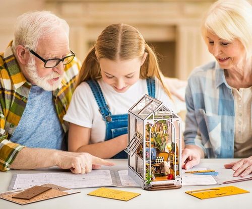 Domek dla Lalek Drewniany LED Piętrowy Retro Model do Złożenia DIY Meble na Arena.pl