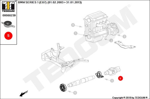 BMW 1 E87 PODPORA WAŁU KPL E87 03-12 na Arena.pl