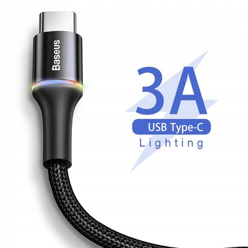 BASEUS PANCERNY KABEL LED USB-C 3A 100CM na Arena.pl