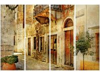 120CM 80 OBRAZ 4 ELEM GRECKA ULICZKA ŚCIENNY