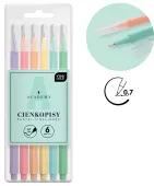 Cienkopisy Pastelowe Academy 6 Kolorów