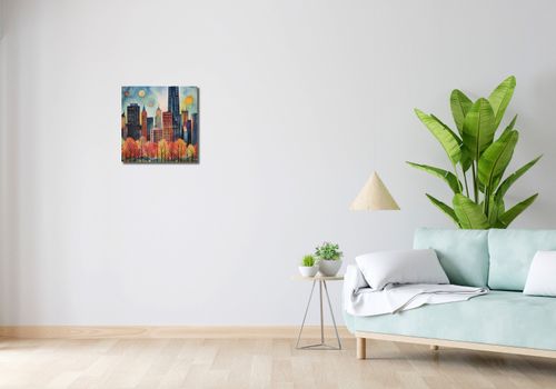 Obraz 40x40cm Panorama Malowniczego Miasta na Arena.pl