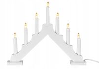 ŚWIECZNIK ADWENTOWY ŚWIĄTECZNY DREWNIANY 7x LED 37x30 cm WHITE