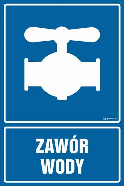 Zawór Wody - 7,5 X 10 Cm, Znak Płyta Niebieska zdjęcie 1