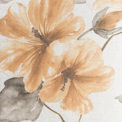 Firana na przelotach z nadrukiem w kwiaty SOFIA 140x250 biała + ruda na Arena.pl