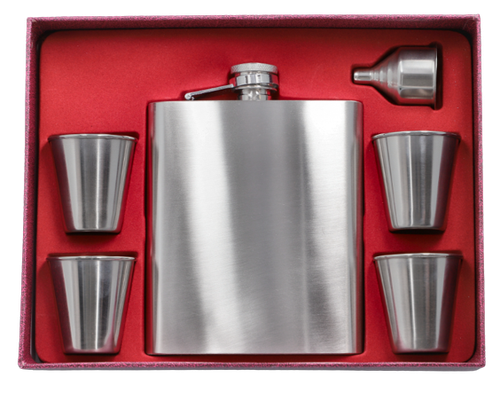 Duża Elegancka Piersiówka z Kieliszkami i Lejkiem - Idealny Prezent na Arena.pl