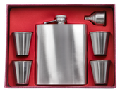 Duża Piersiówka w Zestawie z Kieliszkami i Lejkiem Klasyczna Na Prezent