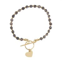 bransoletka na rękę stal chirurgiczna pozłacana 14k złotem bst1408