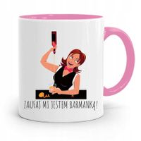 Kubek Różowy Dla Barmana Zaufaj Mi Jestem Prezent Z Nadrukiem Ze Zdjęciem