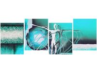 45CM 120 OBRAZ 4 ELEM TAŃCZĄCE POSTACIE NIEBIESKIM ŚCIENNY